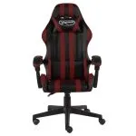Scaun de racing, negru și roșu vin, piele ecologică