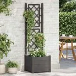 Jardinieră de grădină cu spalier, antracit, 43x43x142 cm, PP