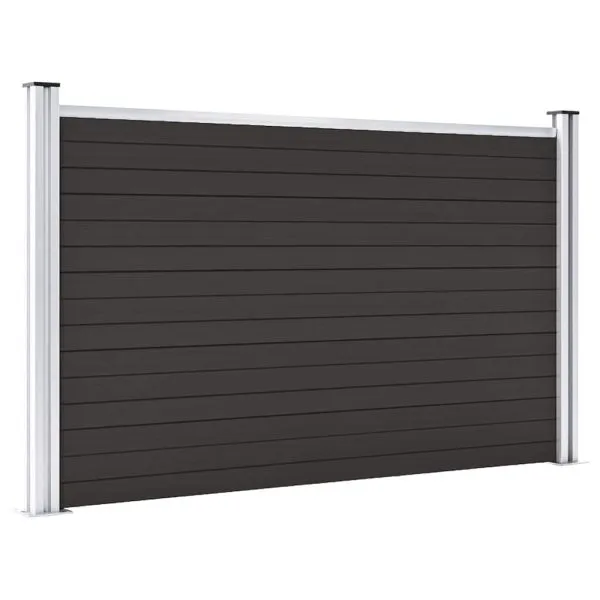 Panou de gard, 180×105 cm, negru, WPC