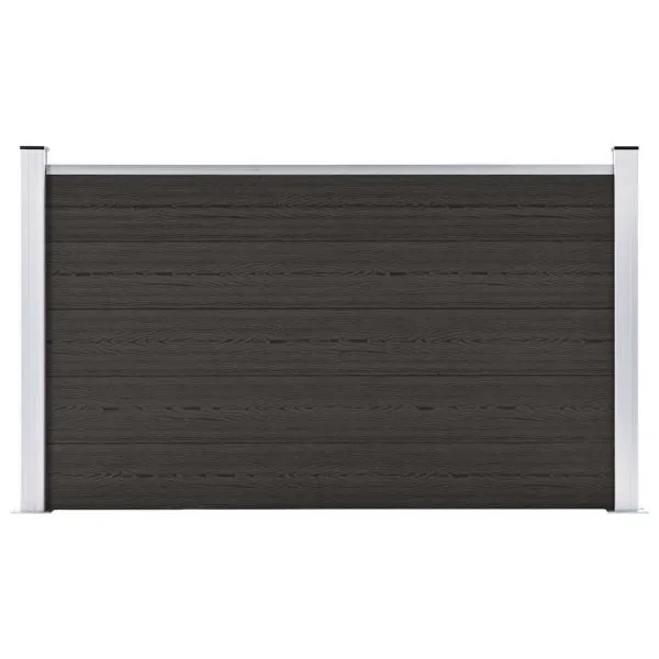 Panou de gard, 180×105 cm, negru, WPC