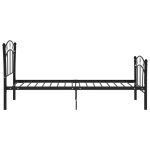 Cadru de pat, cu model de fotbal, negru, 90×200 cm, metal