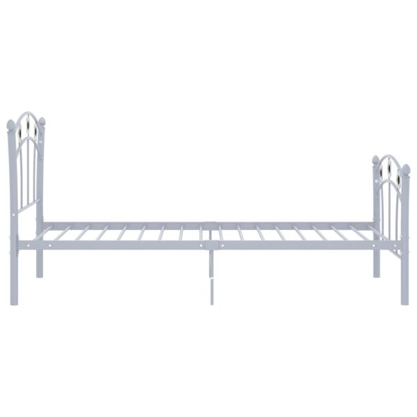 Cadru de pat, cu model de fotbal, gri, 90 x 200 cm, metal