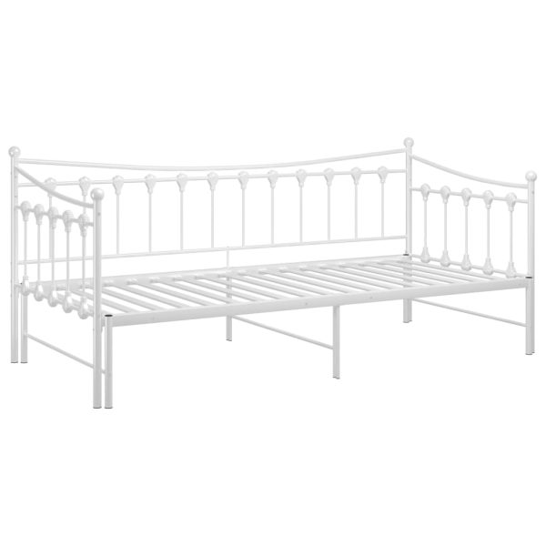Cadru pat canapea extensibilă, alb, 90×200 cm, metal