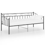 Cadru de pat canapea, negru, 90×200 cm, metal