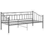 Cadru de pat canapea, negru, 90×200 cm, metal