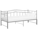 Cadru pat canapea extensibilă, gri, 90×200 cm, metal