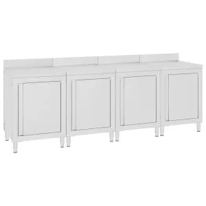 Dulap comercial blat de lucru 240x60x96 cm, oțel inoxidabil