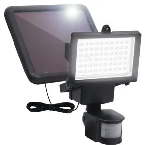 Reflector solar de grădină cu LED & senzor, negru