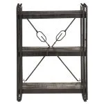 Bibliotecă cu 3 rafturi, negru, 60x30x80 cm, lemn masiv mango