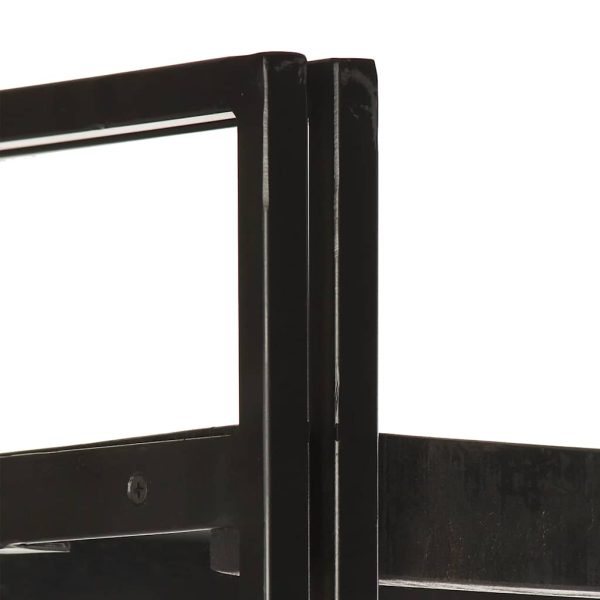 Bibliotecă cu 3 rafturi, negru, 90x30x80 cm, lemn masiv mango