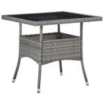 Set mobilier de exterior, 5 piese, gri, poliratan și sticlă