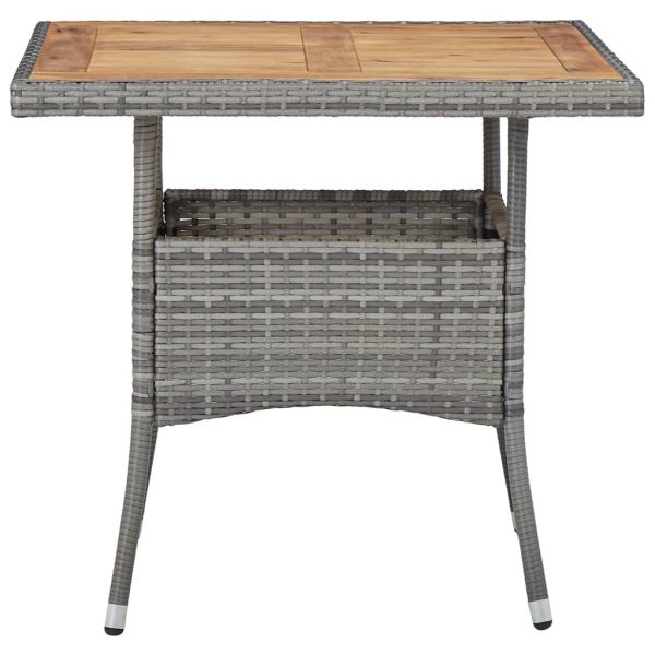Set mobilier grădină, 5 piese, gri, poliratan, lemn acacia