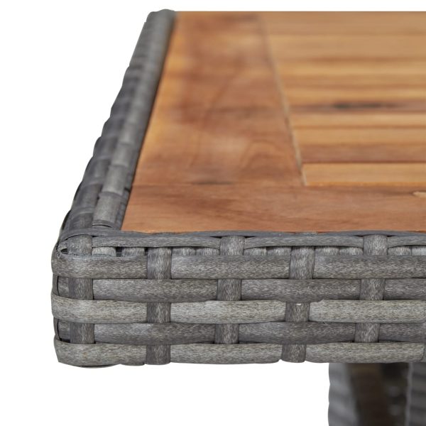 Set mobilier grădină, 5 piese, gri, poliratan, lemn acacia