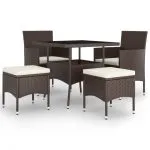 Set mobilier de grădină, 5 piese, poliratan