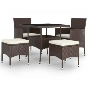 Set mobilier de grădină, 5 piese, poliratan