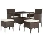 Set mobilier de grădină, 5 piese, poliratan