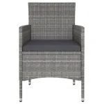 Set mobilier grădină, 5 piese, gri, poliratan/sticlă tratată