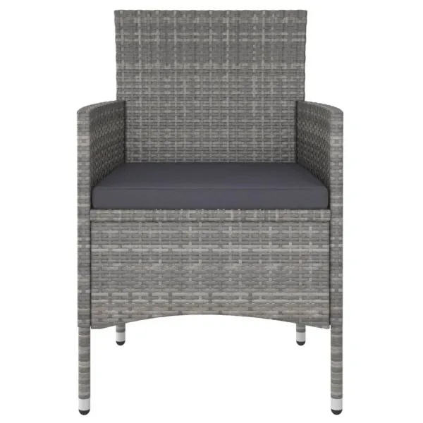 Set mobilier grădină, 5 piese, gri, poliratan/sticlă tratată