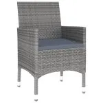 Set mobilier de grădină, 5 piese, gri, poliratan