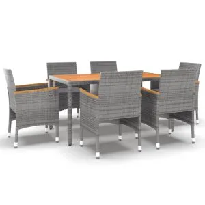 Set mobilier de grădină, 7 piese, poliratan