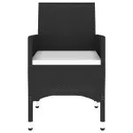 Set mobilier de grădină, 7 piese, negru, poliratan