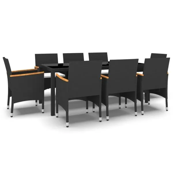 Set mobilier de grădină, 9 piese, poliratan