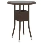 Set mobilier de grădină, 3 piese, maro, poliratan