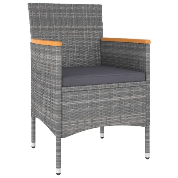 Set mobilier de grădină, 5 piese, gri, poliratan