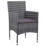 Set mobilier de grădină, 5 piese, gri, poliratan