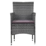 Set mobilier de grădină, 5 piese, gri, poliratan