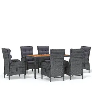 Set mobilier de grădină, 7 piese, poliratan