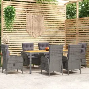 Set mobilier de grădină, 7 piese, poliratan