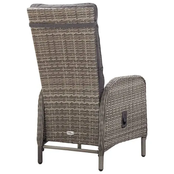 Set mobilier de grădină, 11 piese, gri, poliratan