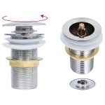 Ventil scurgere push fără preaplin, crom, 6,4×6,4×9,1 cm