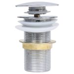 Ventil scurgere push fără preaplin, crom, 6,4×6,4×9,1 cm