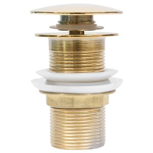 Ventil scurgere push, fără preaplin, auriu 6,4×6,4×9,1 cm