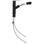 Robinet chiuvetă de baie retractabil, negru, 157×172 mm