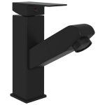 Robinet chiuvetă de baie retractabil, negru, 157×172 mm