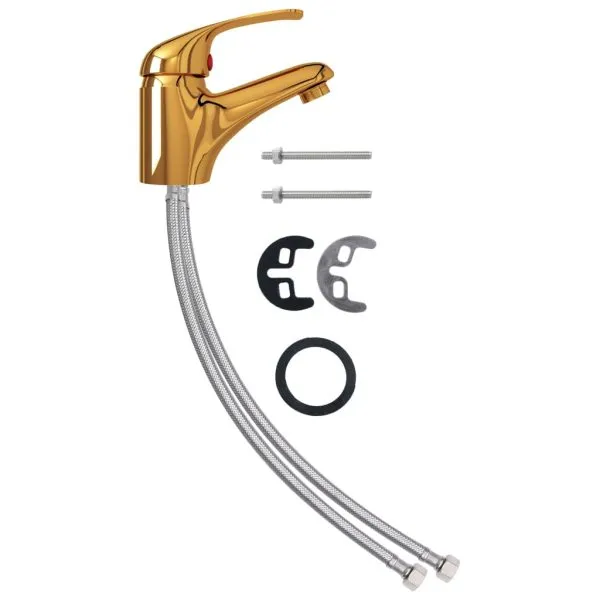Baterie mixer de chiuvetă, auriu, 13×10 cm