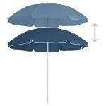 Umbrelă de soare de grădină, stâlp din oțel, albastru, 180 cm