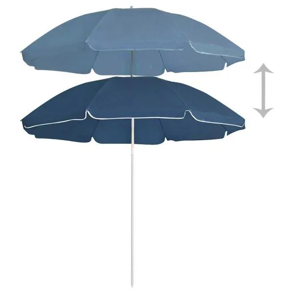 Umbrelă de soare de grădină, stâlp din oțel, albastru, 180 cm