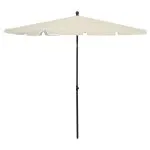 Umbrelă de grădină cu stâlp, nisipiu, 210×140 cm