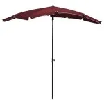 Umbrelă de grădină cu stâlp, roșu bordo, 200×130 cm