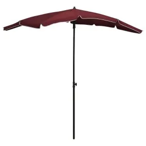 Umbrelă de grădină cu stâlp, roșu bordo, 200×130 cm