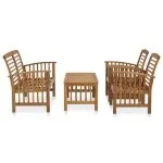 Set mobilier de grădină, 4 piese, lemn masiv de acacia