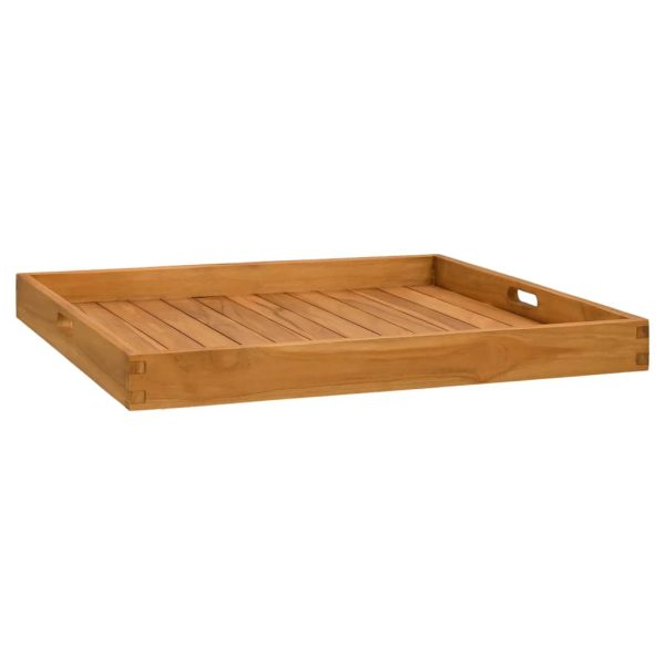 Tavă pentru servit, 70×70 cm, lemn masiv de tec