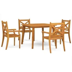 Set mobilier de grădină, 5 piese, lemn masiv de acacia