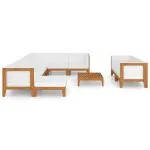 Set mobilier grădină cu perne, 10 piese, lemn masiv de acacia