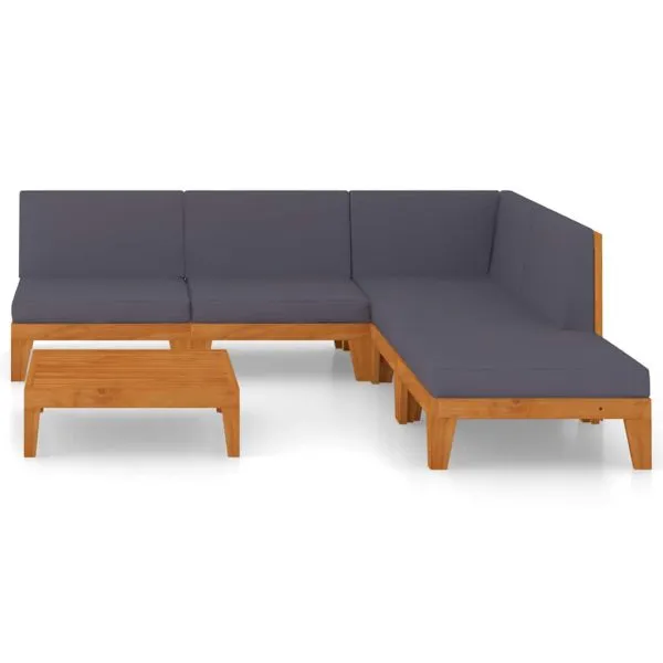 Set mobilier grădină cu perne, 6 piese, lemn masiv acacia