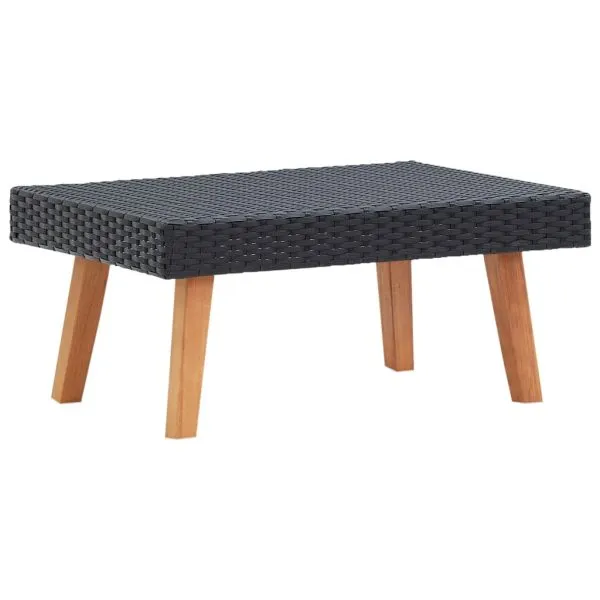 Set mobilier de grădină cu perne, 2 piese, negru, poliratan